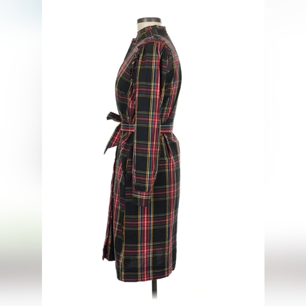 J.Crew Factory Black Plaid Flannel Shirtdress 8 $70 Retail - Picture 6 of 9